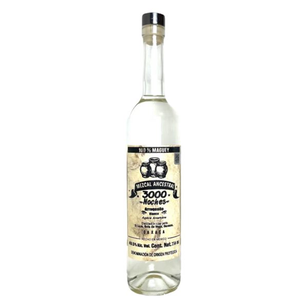 3000 NOCHES MEZCAL ANCESTRAL ARROQUENO BLANCO OAXACA 750ML