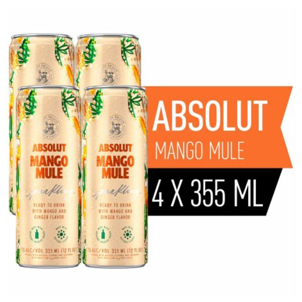 ABSOLUT MANGO MULE SPARKLING 4X12OZ CAN