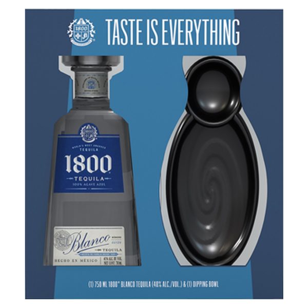 1800 TEQUILA SILVER GFT PCK W/ DIPPING BOWL 750ML