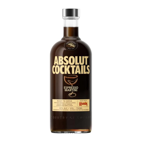 ABSOLUT VODKA COCKTAILS ESPRESSO MARTINI RTD 750ML