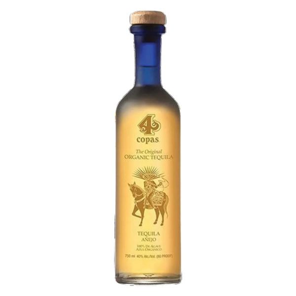4 COPAS TEQUILA REPOSADO ORGANIC 750ML