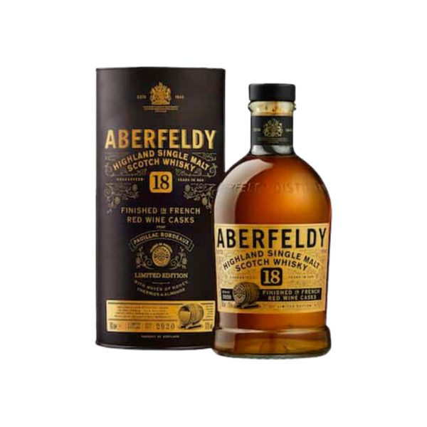 ABERFELDY SCOTCH SINGLE MALT FINISHED IN FRENCH RED WINE CASKS 18YR 750ML